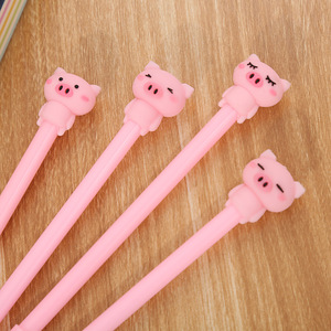 ปากกาเจลหมูสีชมพู 0.5 มม. เปลือกพลาสติก 18 ซม. เครื่องมือเขียนสำหรับสำนักงานโรงเรียน การออกแบบการ์ตูน - Product Image 2