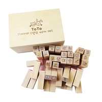Boîte de 40 tampons en bois avec tampons en caoutchouc transparents, motifs animaux mignons et motifs de journal intime, pour scrapbooking, cadeaux et école