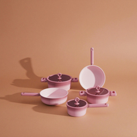 Ensemble de casseroles en métal moderne de luxe pour la maison et le jardin, durable, 12 pièces, avec revêtement antiadhésif en céramique, casseroles et poêles pour une cuisine saine