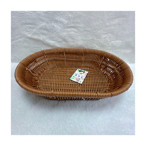 Woven Plastic Storage <b>Basket</b> Rectangle Handmade For Fruit Snacks Candy Desserts Household Use - Product Image 4