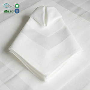 Servilletas de satén de algodón blancas clásicas al por mayor de 18x18 pulgadas con dobladillo de una sola aguja para banquetes de hoteles de lujo y ferias comerciales - Product Image 1