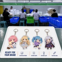 Porte-clés acrylique Anime, faible MOQ, prix usine, acrylique transparent découpé sur mesure, forme personnalisée, fermoir à gâchette, à partir d'1 pièce
