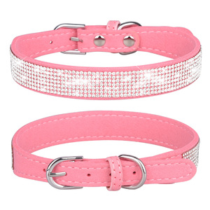 Conjunto de <span class=keywords><strong>collar</strong></span> y correa de perro con diamantes de imitación de lujo, accesorios ajustables para mascotas con diamantes de cristal brillante para cachorros y gatos pequeños y medianos - Product Image 4