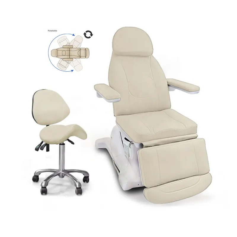 Lusso multifunzionale 360 rotazione trattamento elettrico sedia Tilt salone di bellezza Spa letto cosmetico viso morbido letto di bellezza elettrico