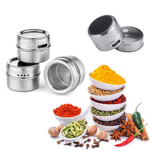 Set di 12 Contenitori Magnetici in Acciaio Inox, Barattoli in Metallo con Magnete per Spezie ed <span class=keywords><strong>Erbe</strong></span> - Product Image 5