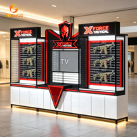 Vitrine murale pour armes à feu Red Glow Gun, présentoir tactique pour fusils, vitrine en verre, kiosque pour armes à feu, présentoir pour jouets