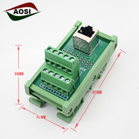 Module Ethernet AOSI pour montage sur rail DIN, RJ45 femelle vers bornier à vis 10P, connecteur RJ45 90° 1A DC24V pour carte de dérivation