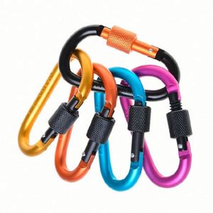 Custom #8 Durable Lightweight Custom Logo Keychain Hook Security Spring Gate Aluminum D Ring Locking Carabiner for Outdoor Use - Product Image 1