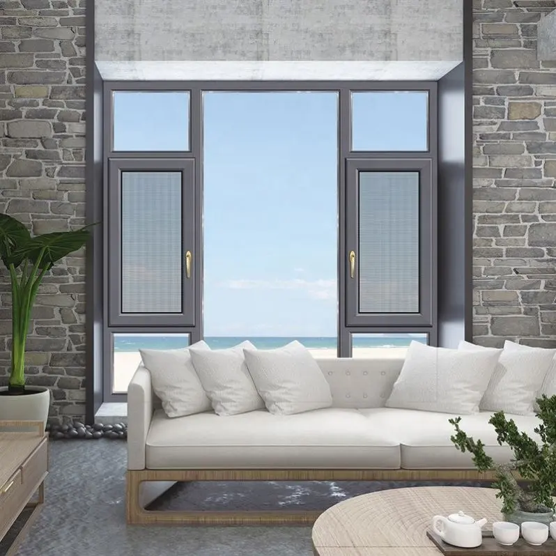 핫 세일 샌프란시스코 열 틈 단면도를 가진 알루미늄 여닫이 창 windows 충격 방지 창의 프랑스 가격