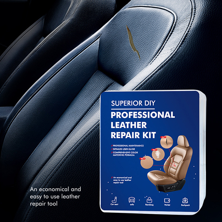 Черный виниловый и кожаный комплект для ремонта автомобильной кожи