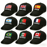 Gorra de Béisbol Oxford Dobby Impermeable con Logotipo Personalizado y Bandera Nacional, Bordado a Mano, para Fanáticos de Deportes, Ajustable, Transpirable, con Protección Solar
