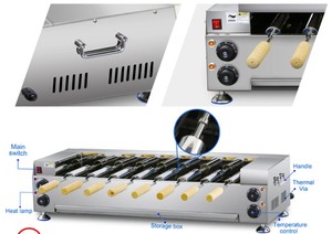 Parrilla eléctrica para pastel de chimenea, máquina de pastel de chimenea de acero inoxidable, equipo de helado, fabricante de rodillos de Hungría, horno de pastel de chimenea, nuevo - Product Image 4