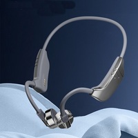 Auriculares IPX8 impermeables estéreo con graves, cascos de conducción ósea inalámbricos con micrófono BT5.3