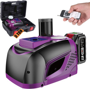 Cric hydraulique électrique 5 tonnes télécommandé DC-12V avec batterie améliorée 4.0AH et lumières LED pour réparation de voitures, SUV et remplacement de pneus - Product Image 1