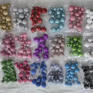 20pcs/bag 2 2.5 3 4cm Mixed Faux Balls Gold Silver Pink Blue Ball Happy Birthday Cake Topper Cake Decoration For Cake Supplies