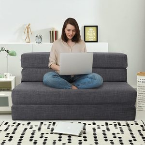 <span class=keywords><strong>Canapé</strong></span> pouf moderne ; un <span class=keywords><strong>canapé</strong></span>-lit deux <span class=keywords><strong>places</strong></span> pliable et peu encombrant, fabriqué en tissu écologique, parfait pour le salon - Product Image 4