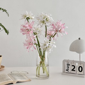 Flor Artificial de Lycoris Radiata de Primera Calidad con 2 Cabezas, Flor de Equinox de Seda Realista para Arreglos Florales de Lujo - Product Image 1