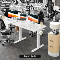Bureau debout électrique réglable en hauteur, durable, avec structure métallique et design pliable, support d'ordinateur