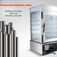 Vitrine chauffante multifonctionnelle pour pains et hot-dogs, en acier, à température réglable, pour boulangerie