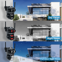 Caméra de sécurité WiFi HD 12MP à 4 objectifs, grand angle, zoom 10X, double bande 2.4G/5G, caméra CCTV sans fil pour la surveillance domestique et commerciale