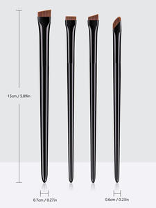 4pcs Blanc Noir Plat Ombre À Paupières Eyeliner Lame Brosse À Sourcils Nylon Angled Maquillage Brosse Ensemble Vegan Single Make Up Pinceaux - Product Image 6