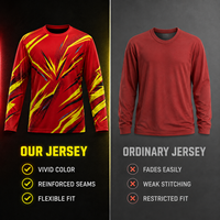 Maillot de football personnalisé sublimé à manches longues, séchage rapide, respirant, en polyester, pour l'entraînement, uniforme d'équipe pour hommes et jeunes