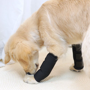 Attelle de genou noire pour chiens seniors, protection du coude, bandage post-opératoire anti-léchage - Product Image 2