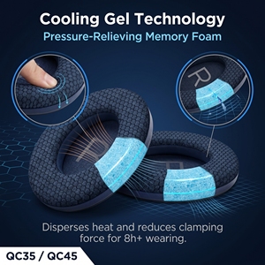 Almohadillas de Repuesto para Auriculares QuietComfort 25 con Gel Refrigerante y Malla, para QC25 QC15 <span class=keywords><strong>AE2</strong></span> QC45, Cubiertas para Auriculares con Reducción de Ruido - Product Image 2