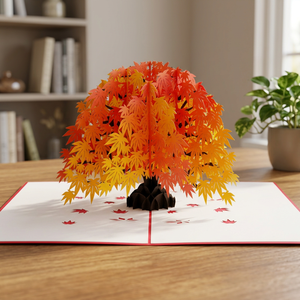 Carte pop-up 3D artisanale en papier, design personnalisé Vietnam Arbre Rouge, découpe laser, cadeaux de mariage pour couples, Viet-craft Hanoi, tendance du moment - Product Image 3