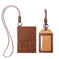 Conjunto de Viaje Moderno para Regalos Promocionales, Set de Regalo de Viaje de Negocios de Corcho Ecológico, Porta Pasaportes de Corcho, Etiqueta para Equipaje, Tarjetero, Set de Cartera