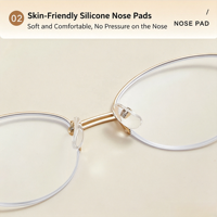 00398 Fakeme Montature per Occhiali Unisex Vintage Dorate Stile Old Money con Mezza Montatura in Filo d'Oro