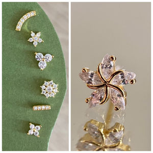 Pendientes de Plata de Ley 925 con Mini Flor, Pendientes Elegantes para Bodas, Fiestas y Uso Diario, Alta Calidad - Product Image 3