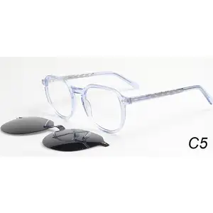 Clearance Promotion Glasses for Women Fashion Magnetic Clip on Polarized Sunglasses Full Acetate Sun glasses