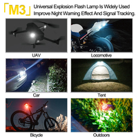 Lumière stroboscopique LED sans fil HOSHI M3 avec télécommande pour voiture, moto, vélo, drone, scooter, lumière d'avertissement anti-collision