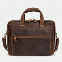 Maletín de Cuero Genuino para Portátil, Bolsa de Mensajero Elegante para Oficina, Viajes, para Hombres y Mujeres