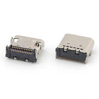 Conector de puerto de carga USB hembra tipo C, doble fila, montaje superior, PCB, Horizontal, 24 pines