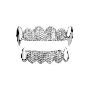 Spike Geometric Gold <b>Diamond</b> Grillz Men's Party Dentures Yiwu Origin GS6-007 - Product Image 4