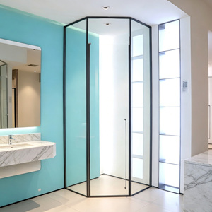 <span class=keywords><strong>Mampara</strong></span> de <span class=keywords><strong>Ducha</strong></span> con Marco Delgado y Diseño de Diamantes, Puerta Corredera Pivotante de Vidrio y Acero Inoxidable - Product Image 1