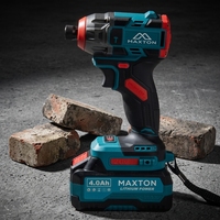 MAXTON Perceuse à percussion sans fil 20V rechargeable, moteur sans balais, couple max. 220 N.m, batterie Li-ion, pour usage domestique et professionnel