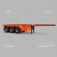 Nouvelle semi-remorque squelette porte-conteneurs 3 essieux 40 pieds 40 tonnes 50 tonnes pour transport maritime et portuaire - Prix