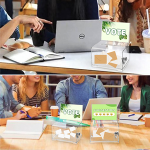 मतदान के लिए सुझाव बॉक्स भंडारण कंटेनर के लिए स्लॉट दान बॉक्स के साथ स्पष्ट मतपत्र बॉक्स - Product Image 6