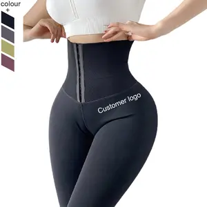 Verstelbare Black Tummy Control Sport Legging Hoge Taille Workout Yoga Taille Trainer Leggings Met Body Shaper Combinatie