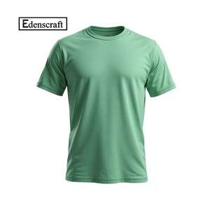 100% coton hommes col rond couleur unie teint uni T-Shirt avec impression de Logo personnalisé 165g tissu Bangladesh en gros - Product Image 2