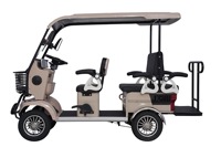 Quadricycle électrique HLD à 4 roues avec auvent et rideaux anti-pluie, scooter de mobilité, vélo électrique pour la protection contre la pluie et la neige