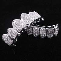 Grillz de luxe en argent 925 style designer, sertis de moissanite et de diamants VVS, ensemble dentaire personnalisé, fait main en Inde