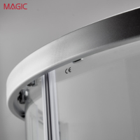 Porte coulissante en verre pour salle de bain MAGIC F11S, cloison de douche, séparation sec/humide, design européen, acier inoxydable, étanche