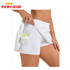 Conception d'impression de sublimation personnalisée vêtements de tennis taille haute à séchage rapide femmes jupes de tennis avec sous-shorts et poches - Product Image 6
