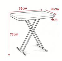 Table rectangulaire pliable rapide en PEHD moulé par soufflage, gain de place, résistante aux intempéries et aux UV, table commerciale