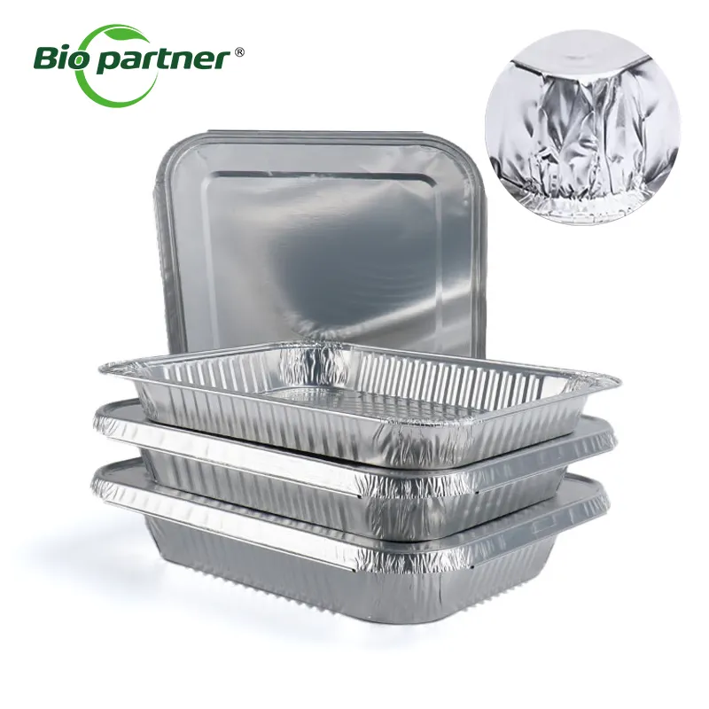 Manufacturer HALF-SIZE Aluminum To Go Foil Trays Food Container Tray Food Lunch Boxes Aluminum Pans Container Box