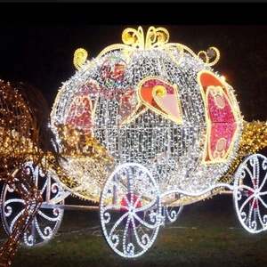 Decoración de acrílico personalizada para boda, escultura LED, trineo, tamaño real, carruaje de Cenicienta para decoración de calle - Product Image 5